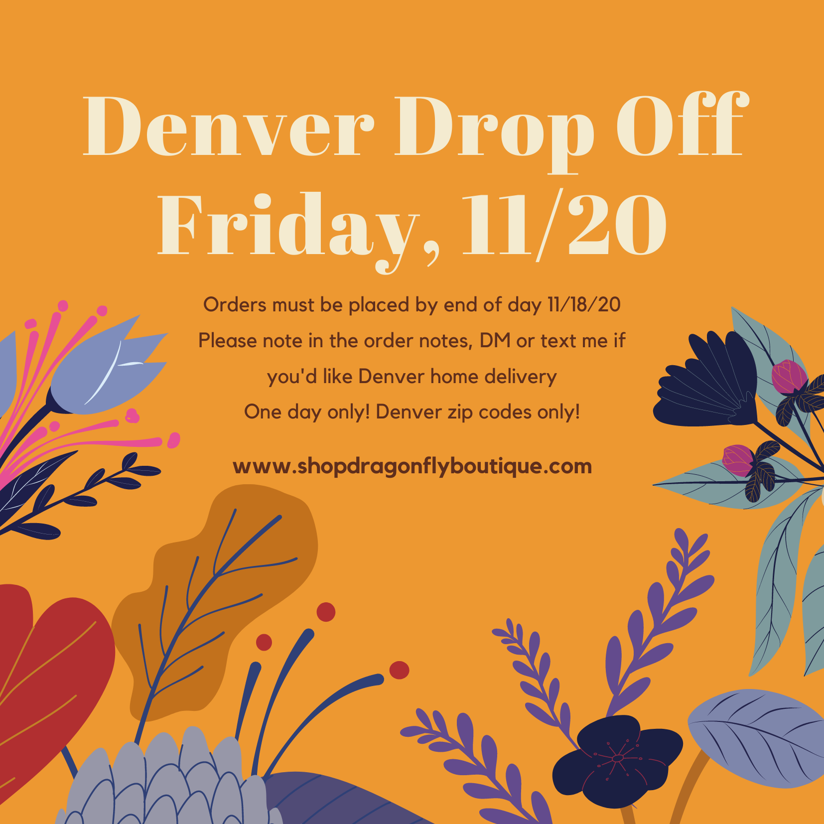 Denver Drop Offs - Friday 11/20/20
